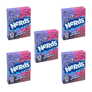 Nerds Grape and Strawberry 46,7 g fünf Packungen